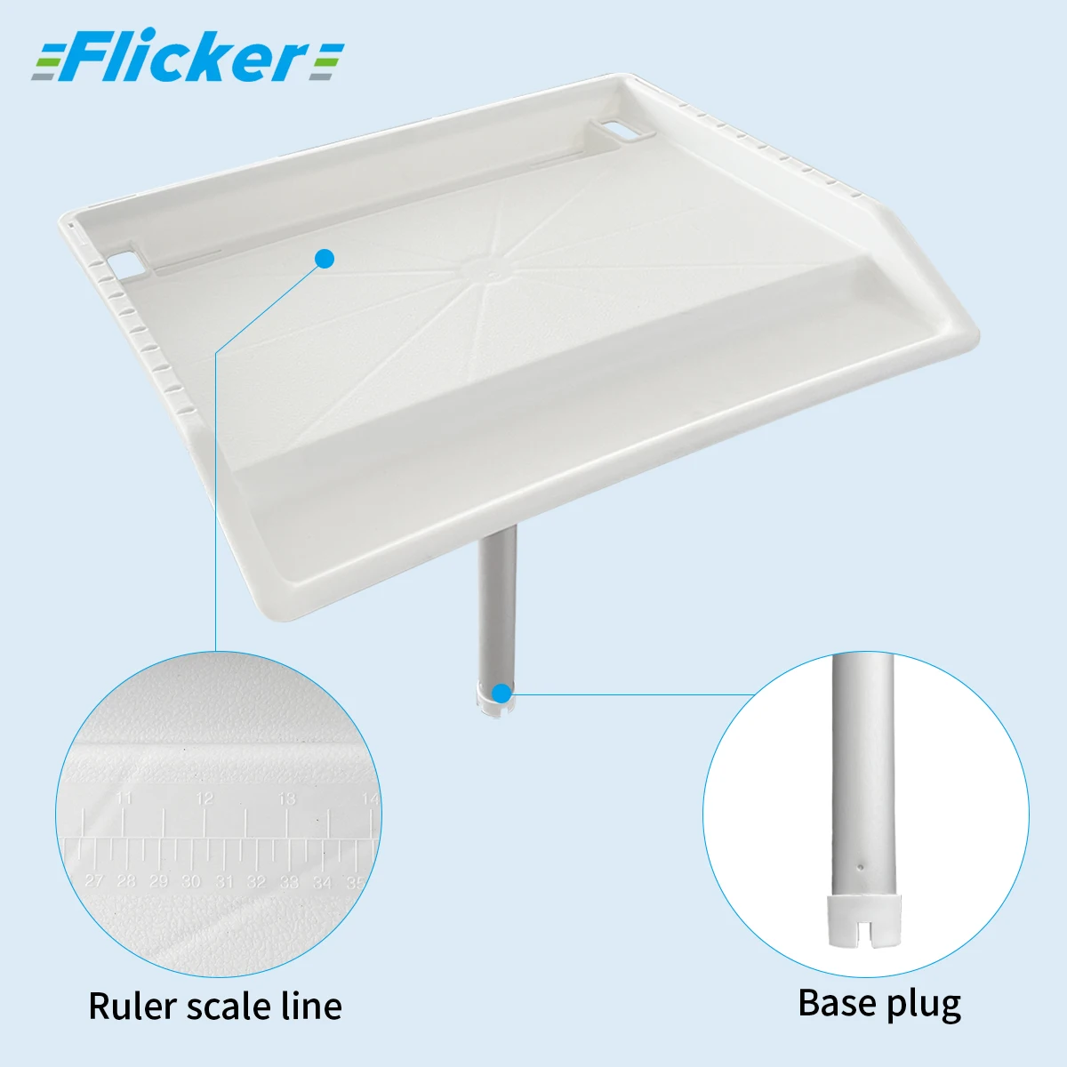 Fishing Bait Tray Cutting Board with Adjustable Support Arm, Portable Fish Fillet Table, Ruler Scale, Durable Boat/Bank Fishing