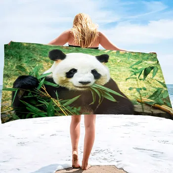 Animal print microfiber sand free beach towel - quick dry lightweight bath towel - travel pool swimming women men yoga sports fitness