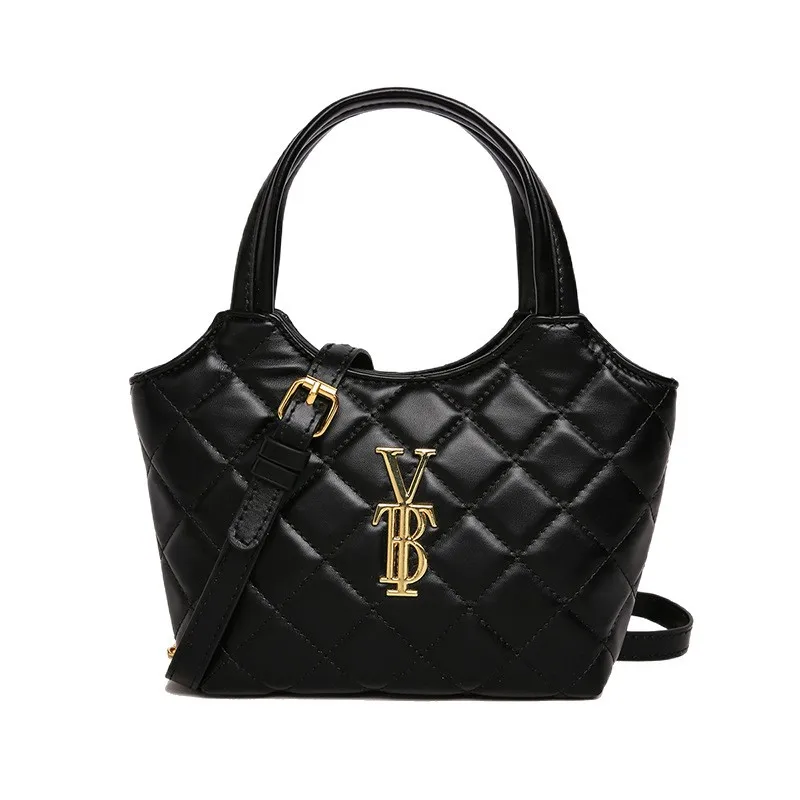 

2025 Summer Quilted Bucket Bag Luxury Shoulder Purse for Women Designer Inspired Tote Elegant Crossbody Bag, Chic Top Handle Bag