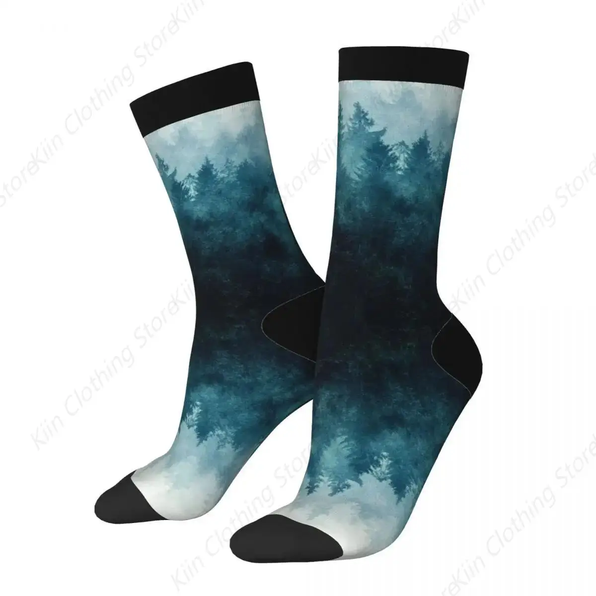 Foggy Fall Wilderness Forest Socks Harajuku High Quality Stockings All Season Long Socks Accessories for Man's Woman's Gifts