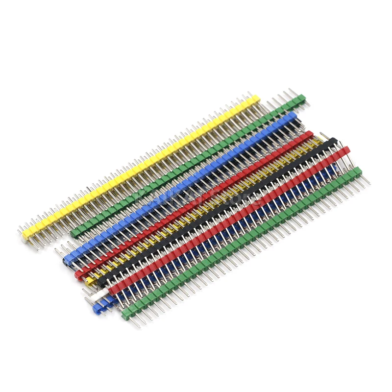 6 Stks/set Pin Header Connector Mannelijke 2.54Mm Pitch Pin Header Strip Enkele Rij 40 Pin Connector Kit Voor Printplaat