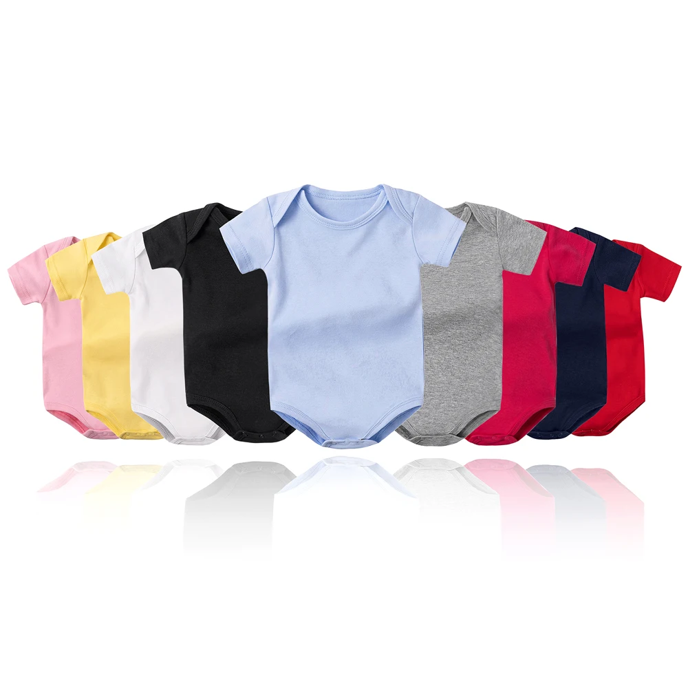 100% Cotton Boys Jumpsuits Newborn Baby Girl Romper 0 3 6 9 12 18 24 Months Red Blue White Short Sleeve Soft Summer Baby Clothes
