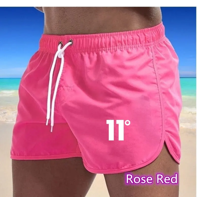 2024 Summer Number Print Men\'s Swimwear Shorts Beachwear Cool Swim Trunks Men Swimsuit Low Waist Breathable Beach Hot Wear Surf