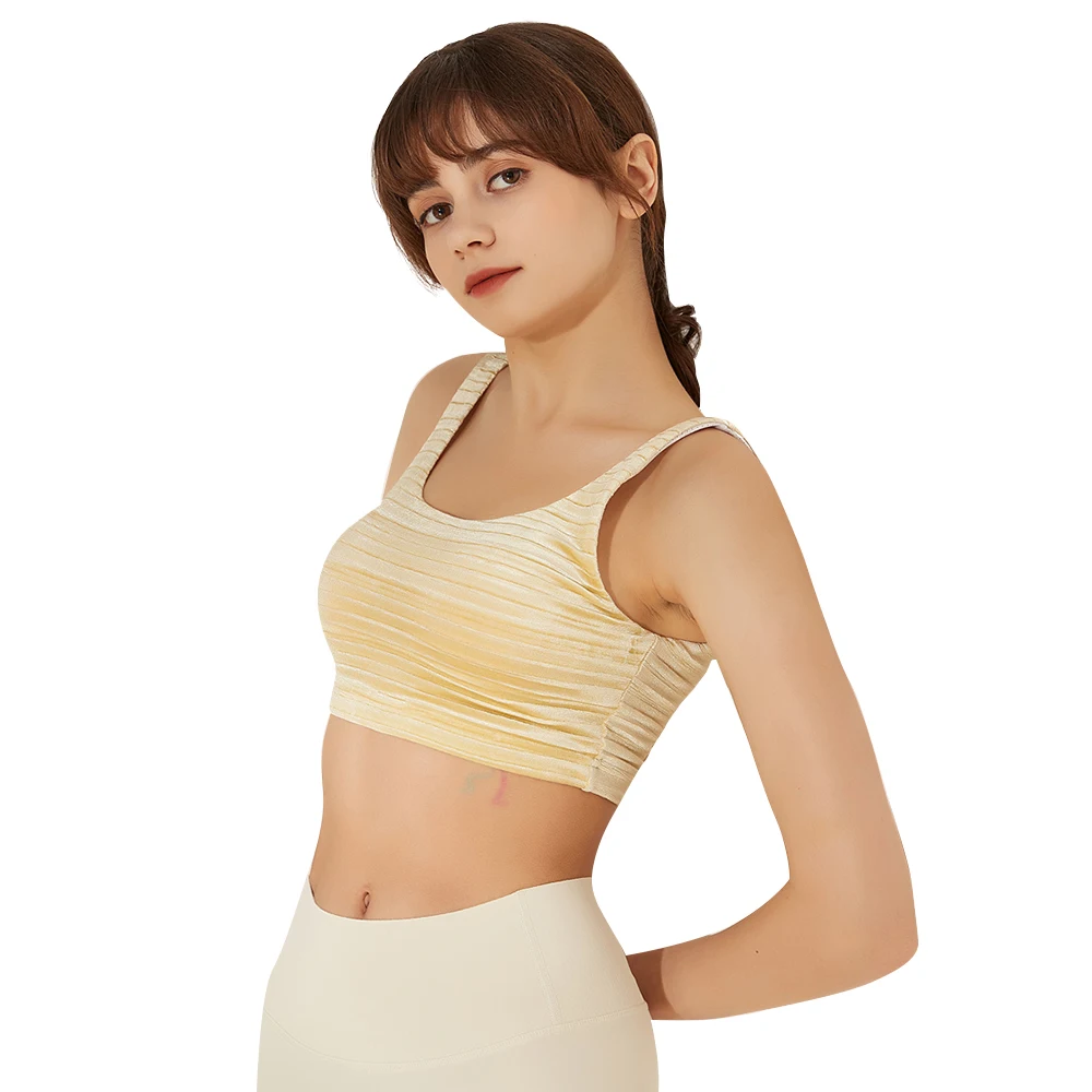 Sexy Backless Sports Bra for Woman Gym Running Athletic Workout Shockproof Polyester Padded Yoga Underwear Fitness Top