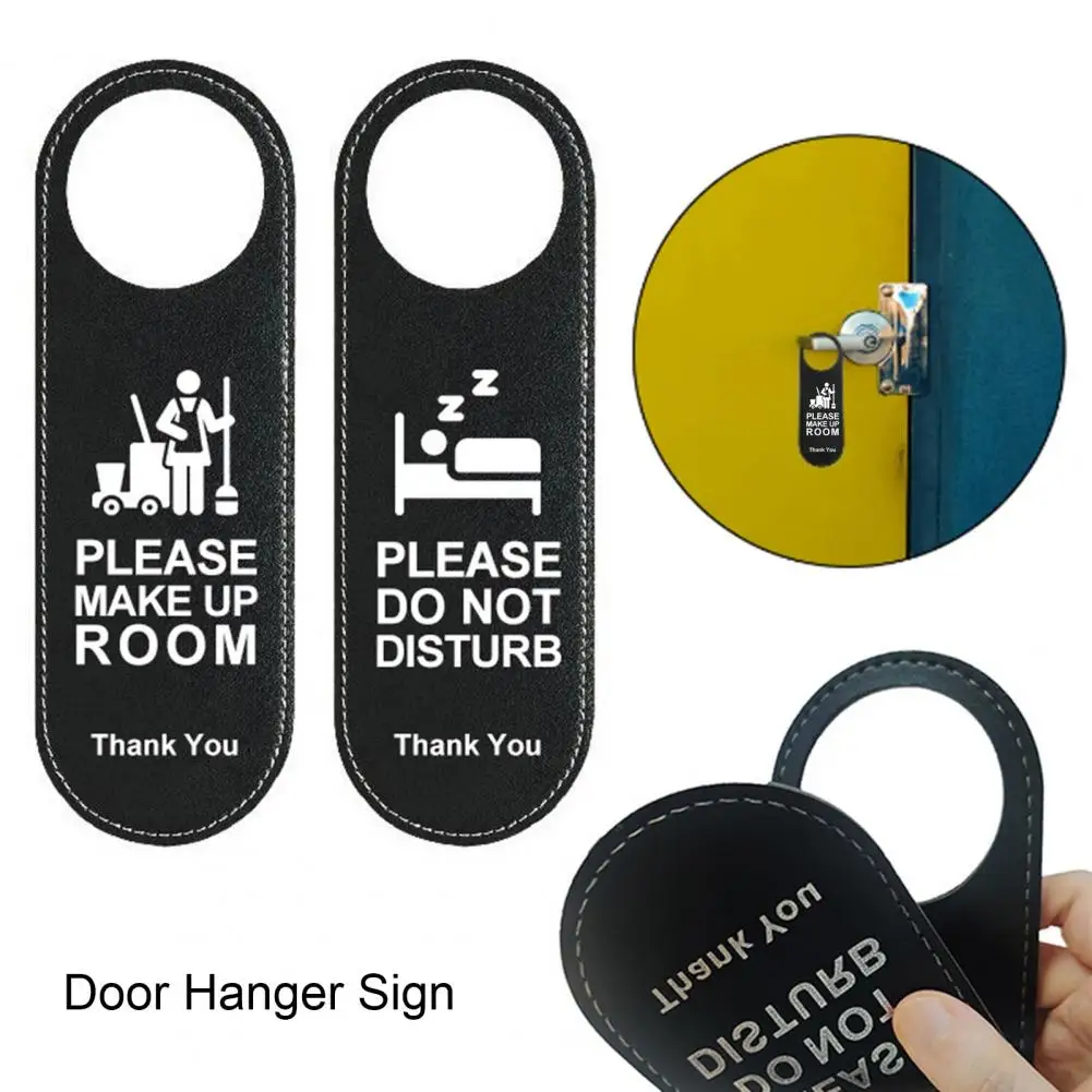 Door Knob Sign Reusable Wear Resistant Do Not Disturb Please Knock Sign for Meeting Room Door Double-sided Easy to Hang Label Do