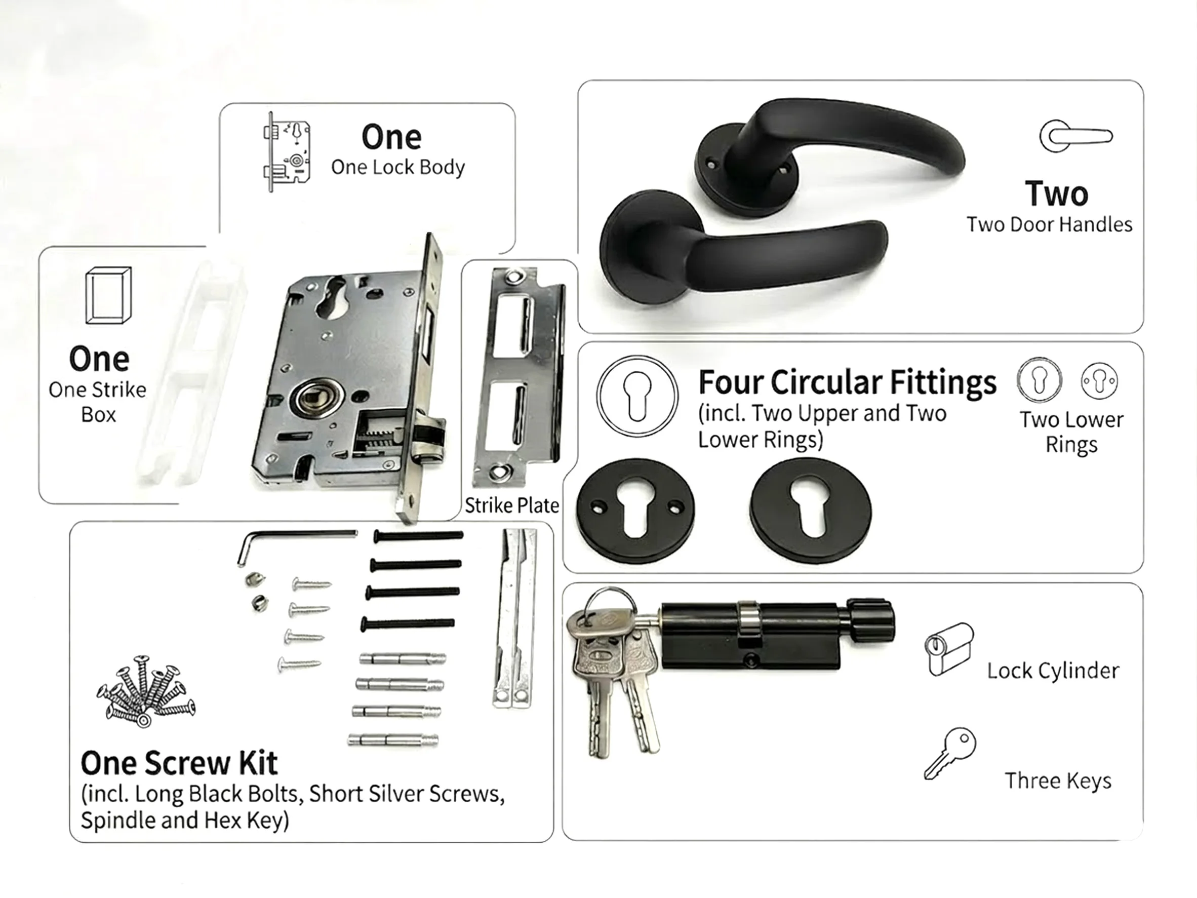 modern-matte-black-silent-door-lock-set-reversible-interior-bedroom-lever-handle-with-keys-complete-hardware-kit