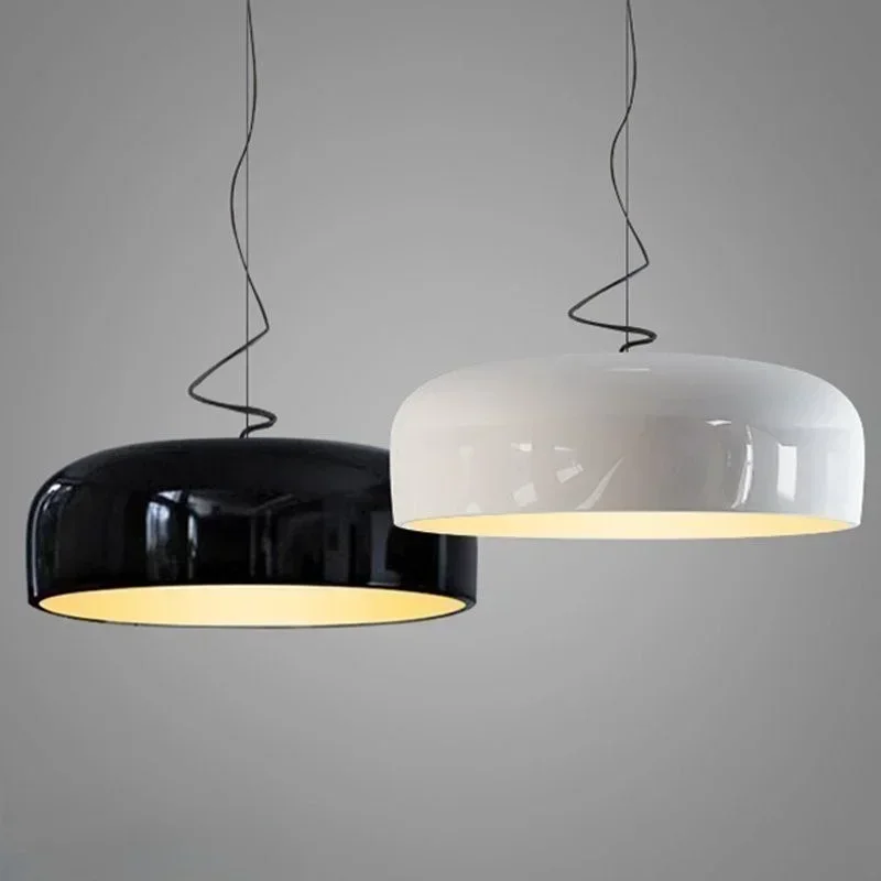 

Modern Pendant Lights Glossy Black Round Hanging Lamp Kitchen Lighting Fixtures Living Room Bar Home Decor Suspendu Luminaire