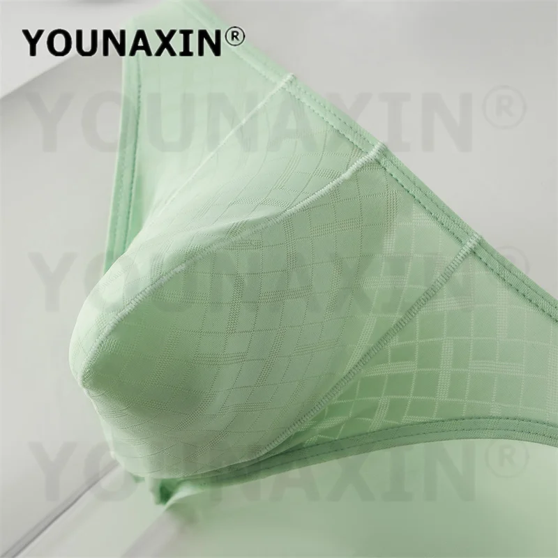 5 Pieces Men's Thin Triangle Briefs Sexy See-Through Big Bulge Pouch Low-Rise Underwear Panties For Men M L XL 2XL