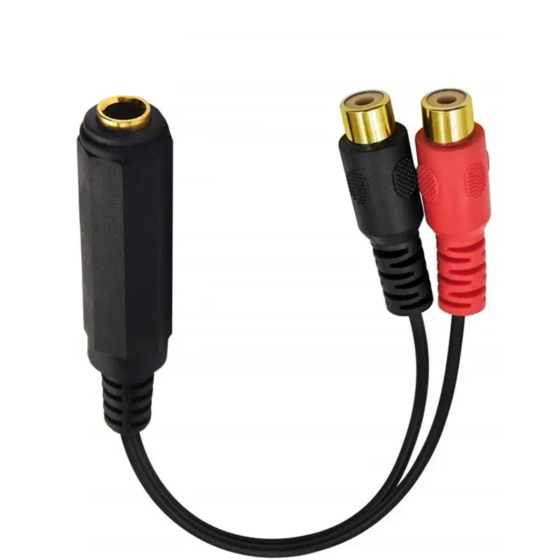 Cable de Audio tipo Y 1/2 de 6,35mm, Conector de canal único/Doble A 2RCA Lotus, estación madre FM, micrófono