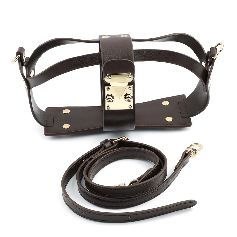 Hollow Tote Messenger Bag Set Leather Encasement Conversion Crossbody Adjustable Shoulder Strap for Women Handbag Accessories