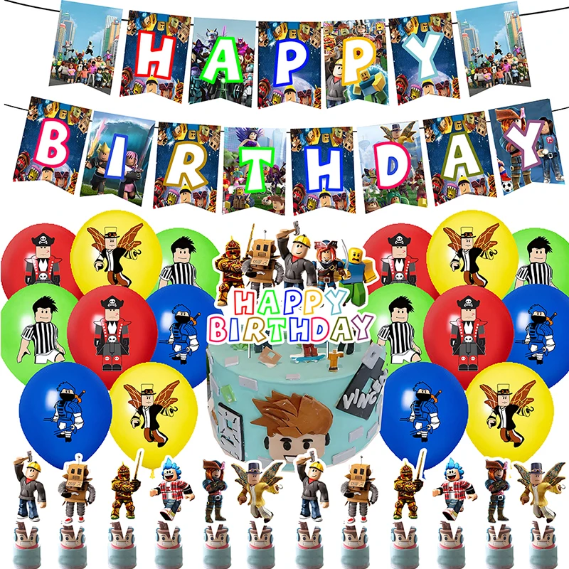 ชุดตกแต่งฉากวันเกิดธีม ROBLOX  - Party Games In Roblox บทวิจารณ์และราคา