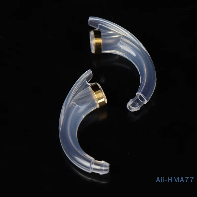 2Pcs Earmold Model Hook Anti-howling Elbow Tubing Connector for Ear Hearing Aid