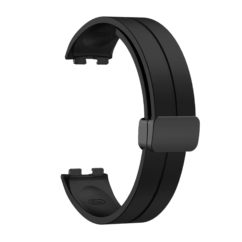 Tali silikon untuk jam tangan pintar Huawei Band 8 9 gelang lembut pengganti gelang gesper magnetik untuk aksesori Huawei Band7 8