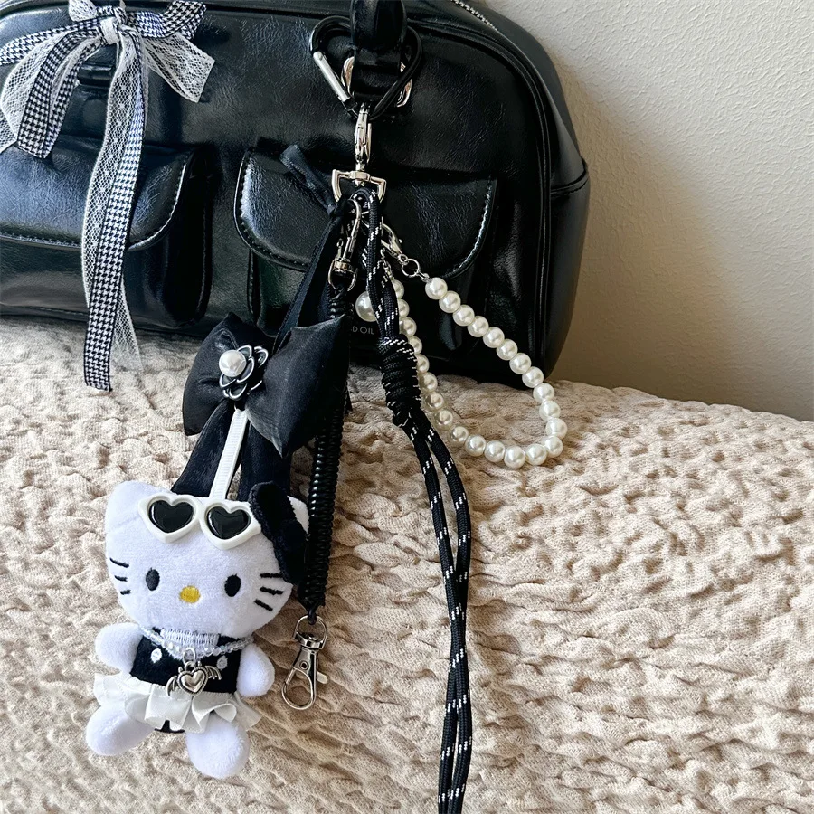 Cartoon Cute Hello Kitty Instagram Windback Charter Keychain Miu Series Bag Kt Pendant Hanging Rope Girl Bag Decoration Gift