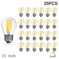 Bombilla de filamento Led Edison E27 G45, Mini Globo, 4W, 6W, lámpara Led Vintage regulable, 2700K, blanco cálido para cadena de luces