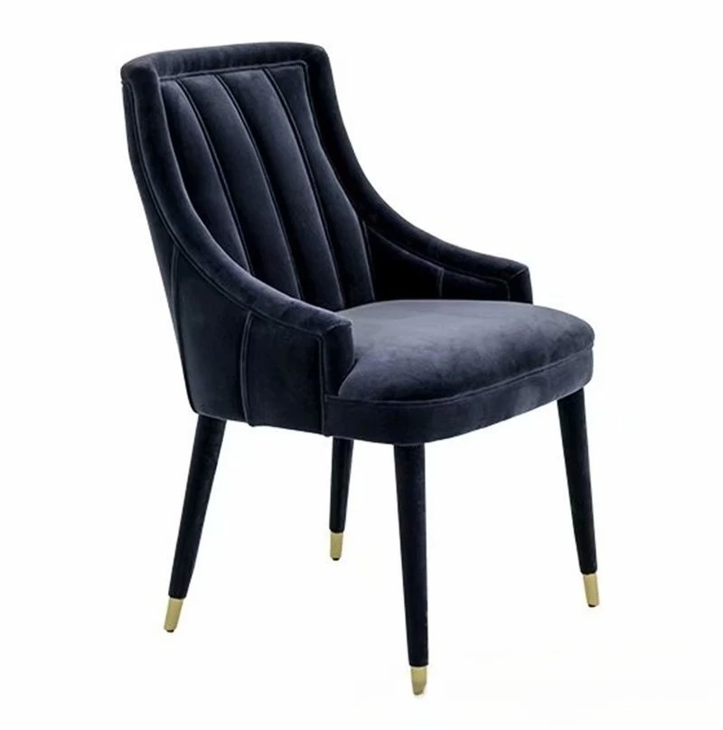 Solid wood cafe fabric backrest casual makeup model room single meeting chair