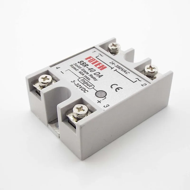 SSR-40DA 40A Solid State Relay Module 4-32V Input DC 24V 380V AC Output Power Supply Relays F1