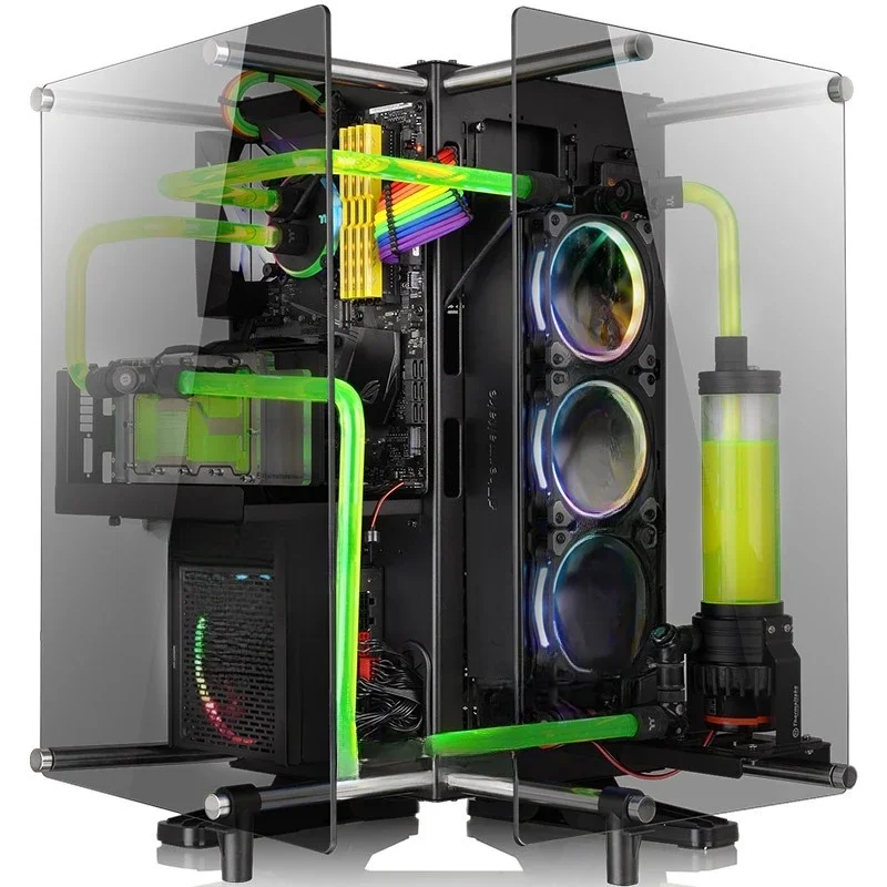 open wall-mounted sea view room supports 480 water-cooled desktop computer mainframe box bevel angle