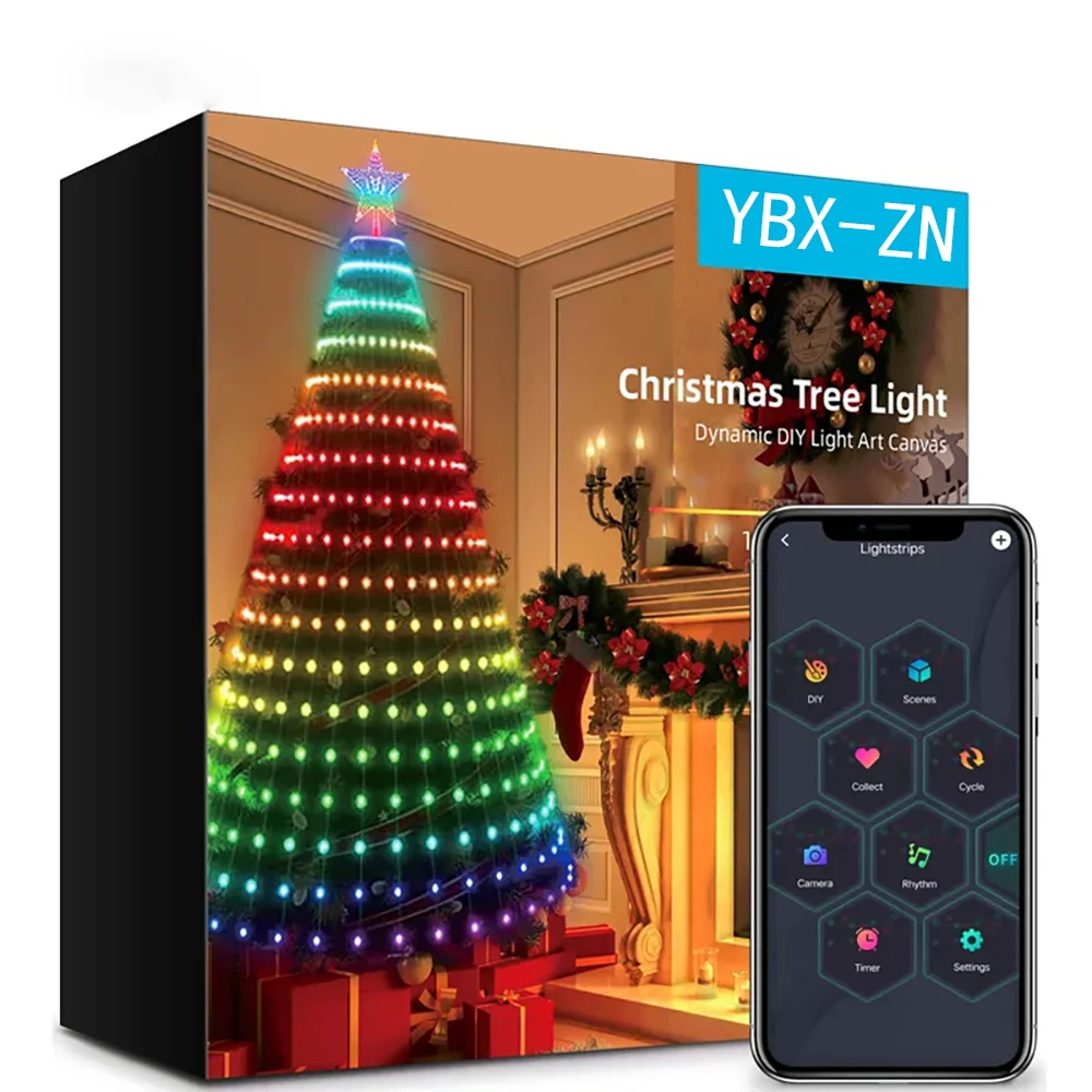 Kerstboom Decoratie Led Light String Intelligente Ideale App Applicatie Controleert Diy Image Light String Voor Snelle Verzending