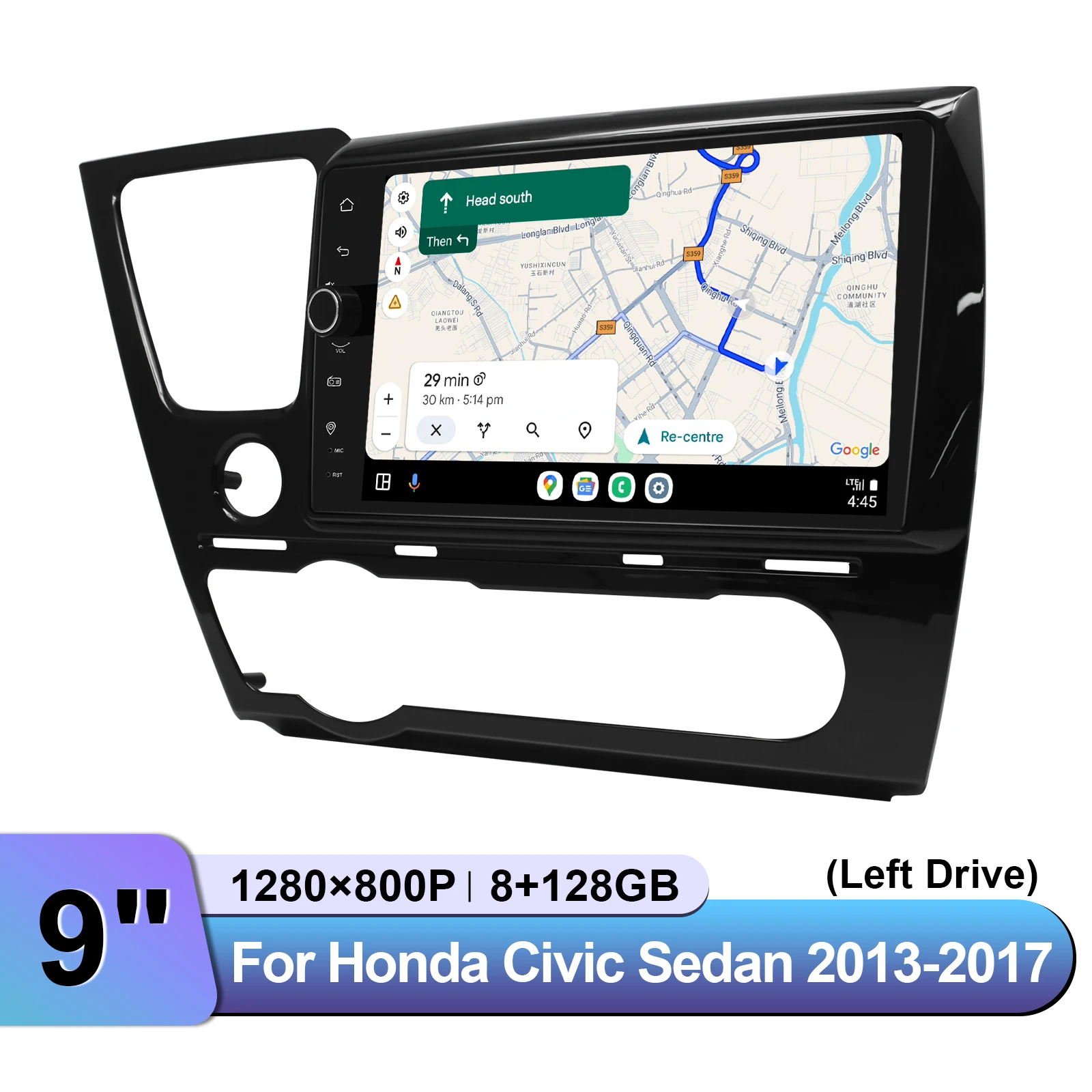 JOYING 9 "أندرويد 13.0 راديو السيارة ستيريو لهوندا سيفيك سيدان 2013-2017 دعم مصنع الصوت/الرياح الاحتفاظ كاميرا النقطة العمياء #3