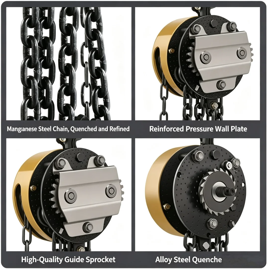 Mini Manual Chain Block 1/2/3 Ton Hand‑Operated Lifting Hoist with Safety Hook for Cargo Lifting and Tensioning