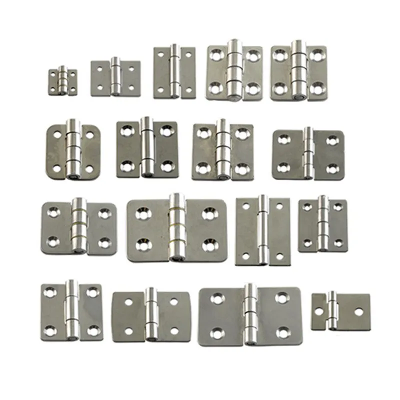 Stainless steel hinge set, hardware folding hinge, industrial flat folding hinge, mechanical equipment, cabinet rubber chain