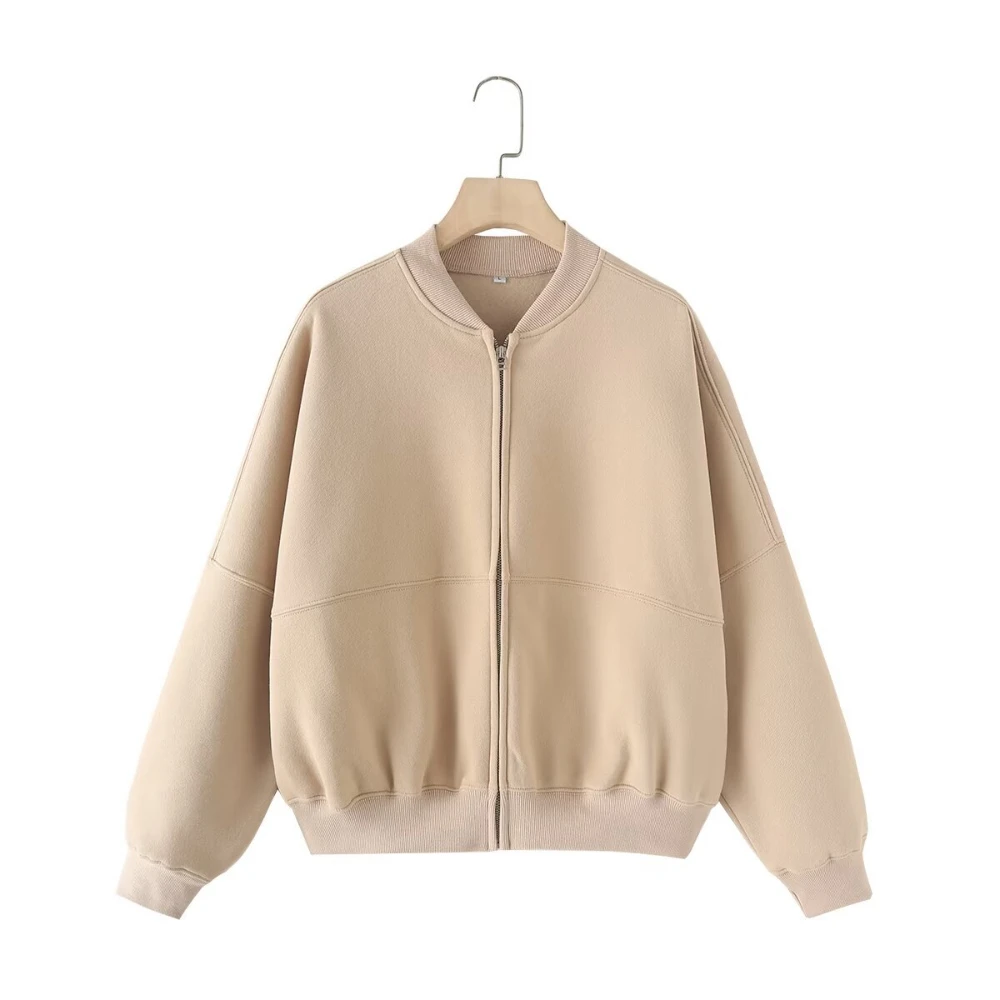 Women's Versatile Hooded Zip Long Sleeve Loose Jacket Fashion Oversized Casual Top Sweatshirt Street Basic Sports Wear Pilot jac