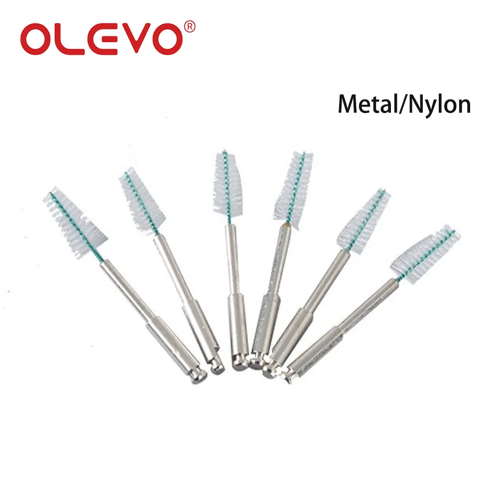 OLEVO 20 Pcs Dental Endodontics Root Canal Cleaning Brush Long Short Sharp Type Nylon Teeth Cleaner Dentistry Laboratory Tools