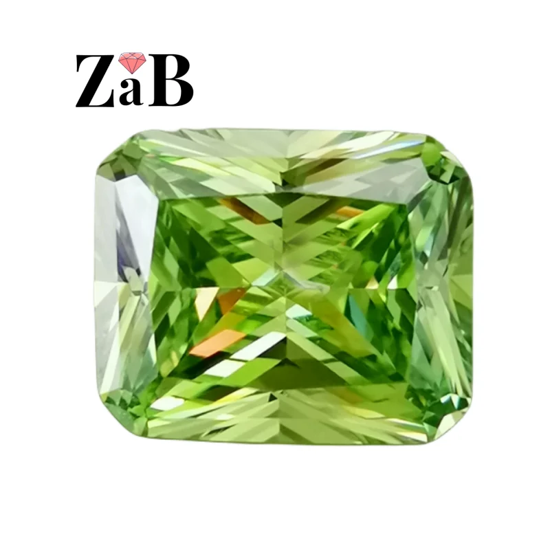 Recién llegado, exquisito corte, peridoto, jade, anillo rectangular verde, gemas para la cara, accesorios de joyería DIY, piedra desnuda, alto carbono