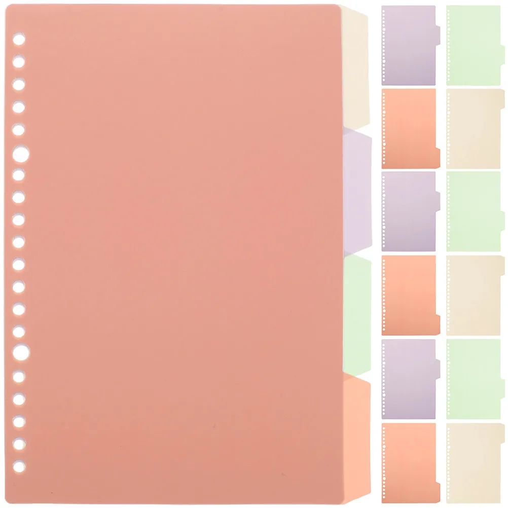 

12Sets Binder Dividers Plastic Notepad Tabs Writable Index Loose-Leaf Page Markers Notebook Tabs Classification Labels