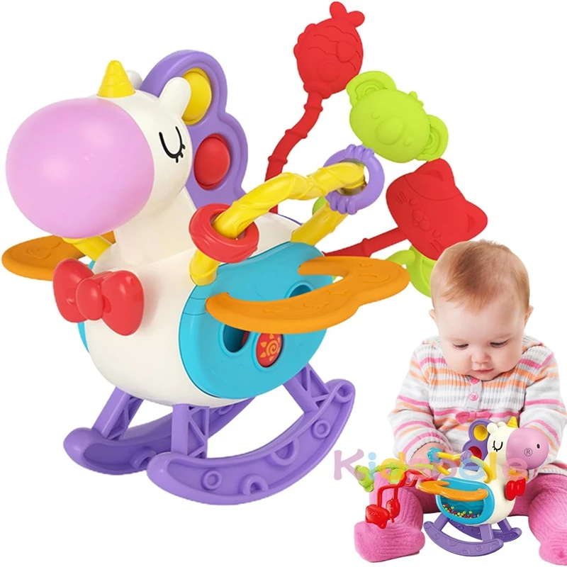 Jouets mentaires oriels d'animaux colorés pour bébé, marionnette à doigts, éducation précoce, ficelle de nervure, jouet d'activité