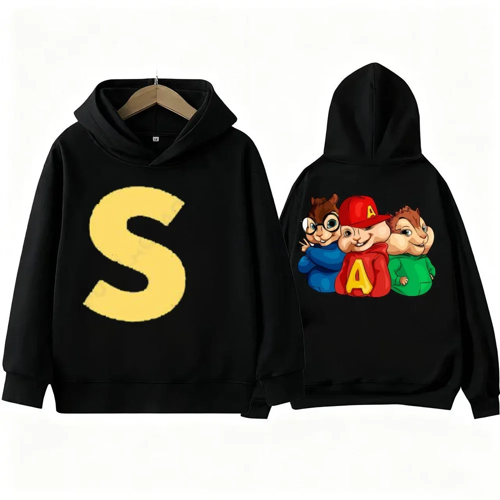 Alvin Chipmunk Printed Hoodie Sportswear Spring Autumn Children's Long Sleeve Casual Fashion Sweatshirts
