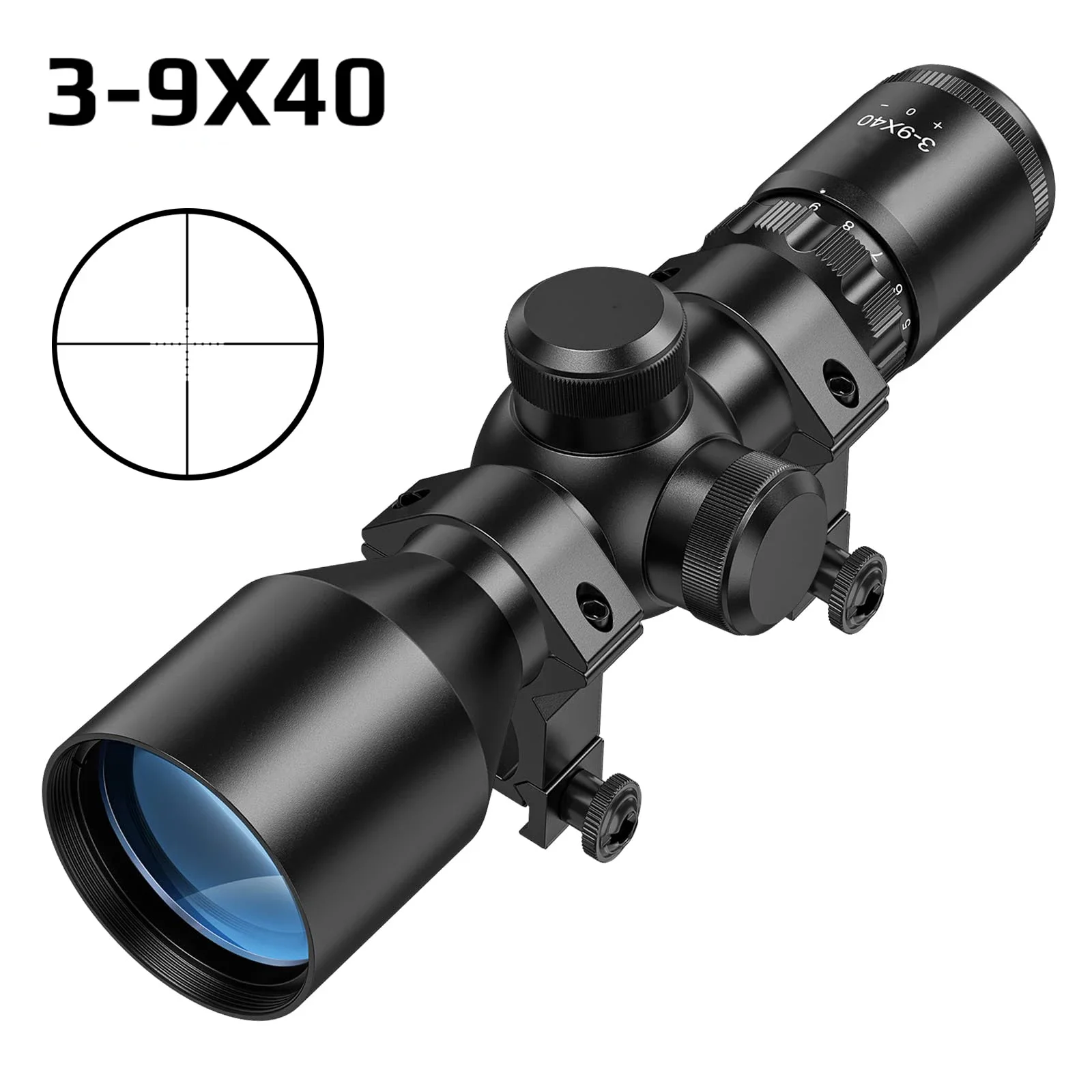 3-9x40 Compact Rifle Scope Hunting Riflescope Optical Scope for Air Rifle Optics Hunting Airsoft Sniper Scopes 11/20mm Rail