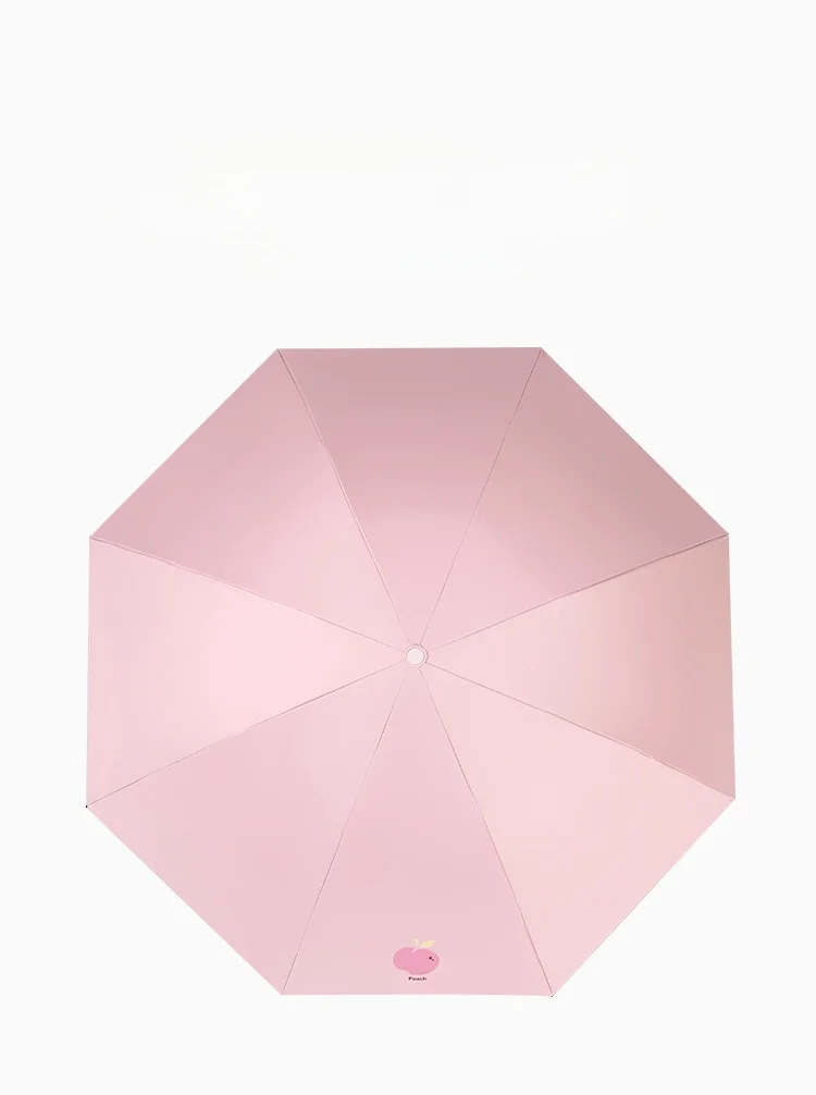 

Зонт от солнца и дождя с черным клеевым покрытием, трехсекционный, механический, для повседневного домашнего использования, с ручкой из персиково-сливового шелка, бренд Heaven