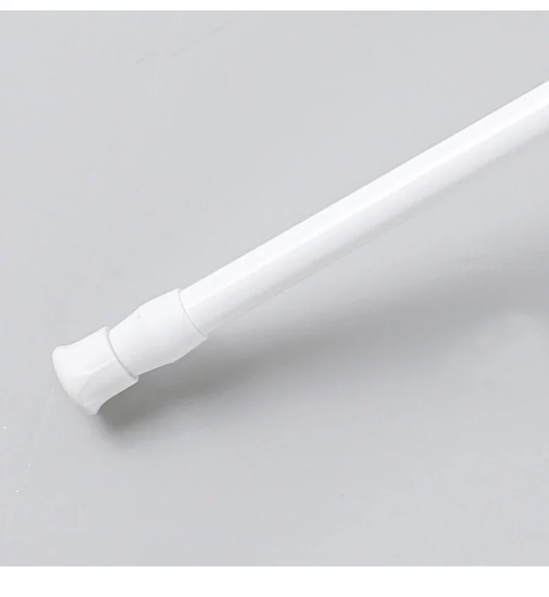 قضيب ستارة معدني قابل للتمديد محمل بنابض بدون حفر عمود دش تلسكوبي للحمام