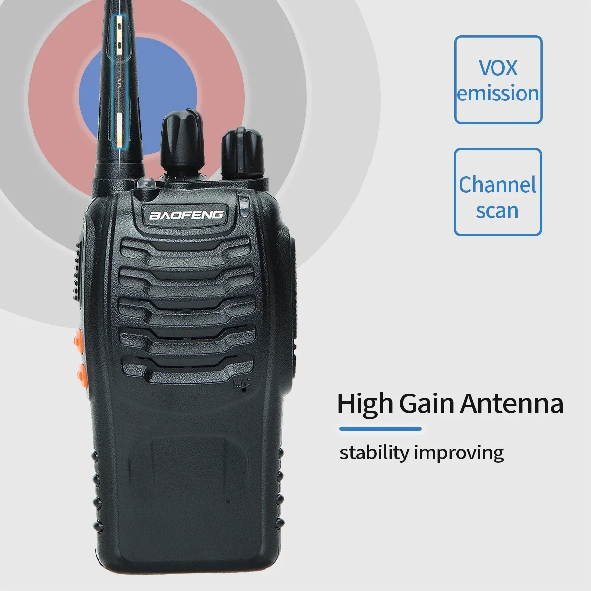 2PCS Baofeng BF-888S Walkie Talkie UHF 400-470MHz 888s 100km² Long Range Two Way Ham Radios Transceiver USB for Hunting