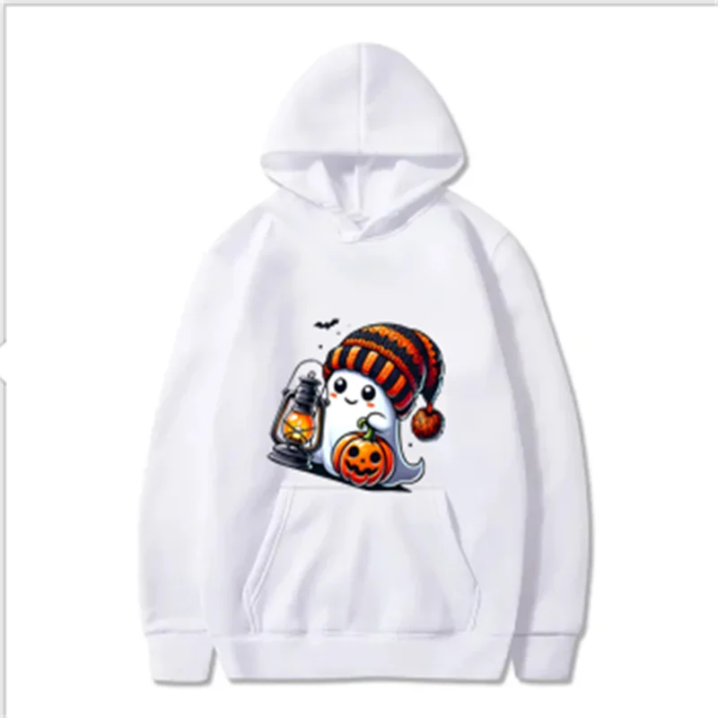 

Men and Women Round Neck Halloween Printed Sweatshirt Autumn and Winter New Fleece Trendy Top