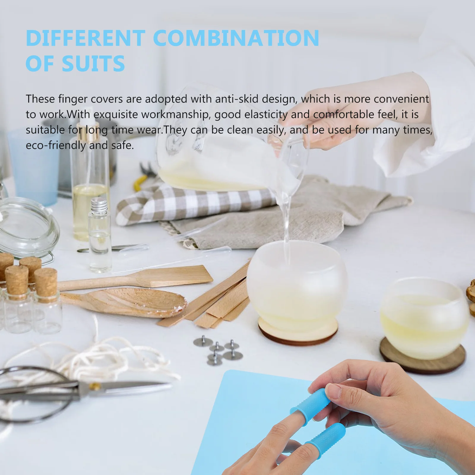 1Set Exquisite Workmanship Silicone Finger Protectors Comfortable Long Time Wear Cots Finger Sleeves Thumb Protectors