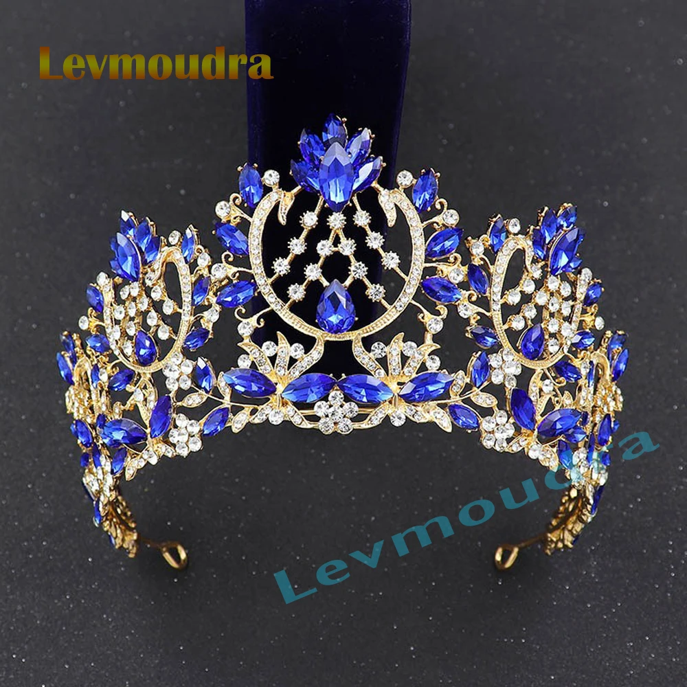 

Levmoudra Wedding Tiara for Bride Quinceanera Pageant Crown Bridal Hair Accessories Sparkling Bridal Tiara Crown