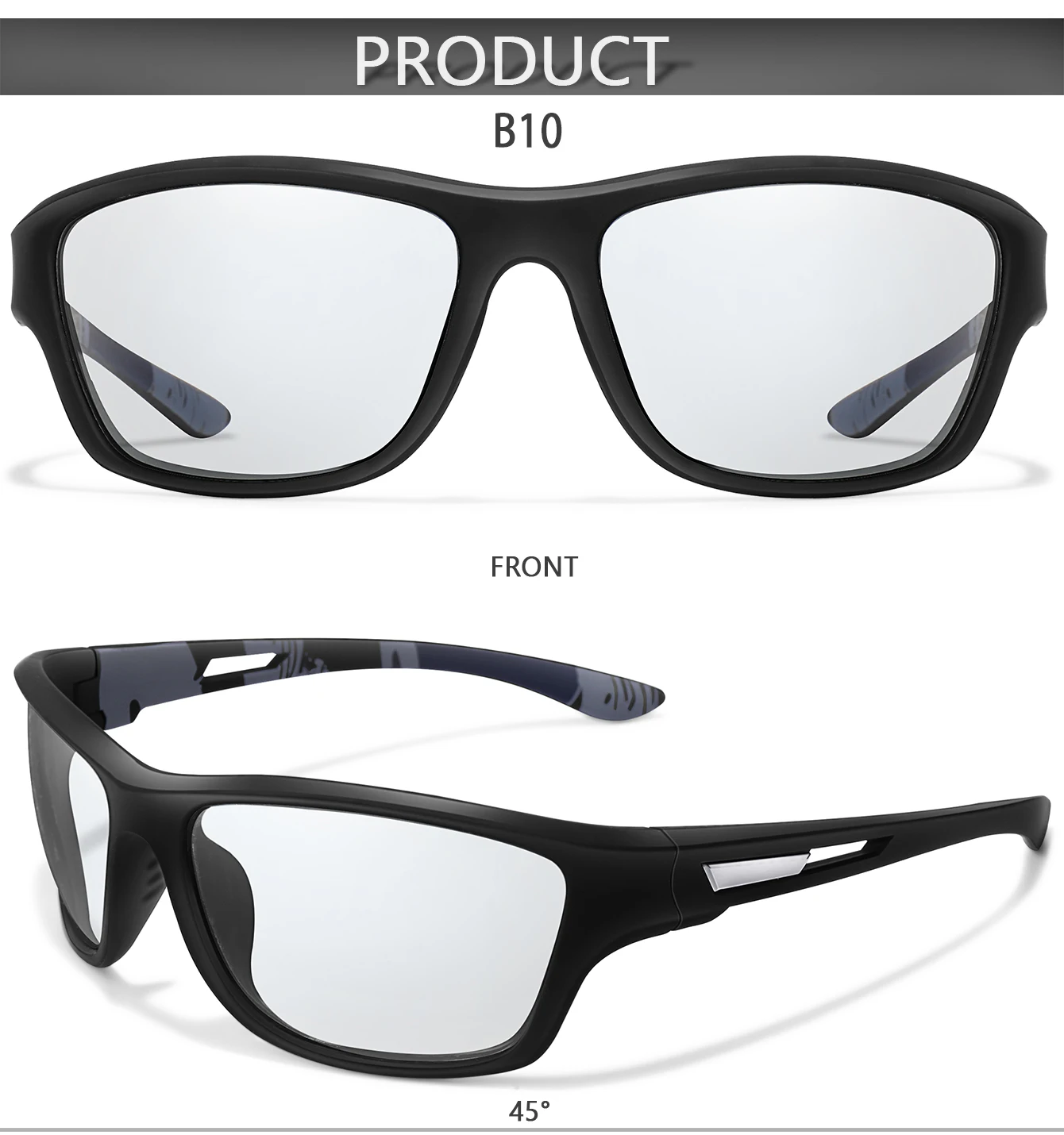 Photochrome Motorrad-Sonnenbrille für Männer und Frauen, Outdoor-Radfahren, Fahren, Wandern, Angeln, UV400-Schutzbrille – Detail 4