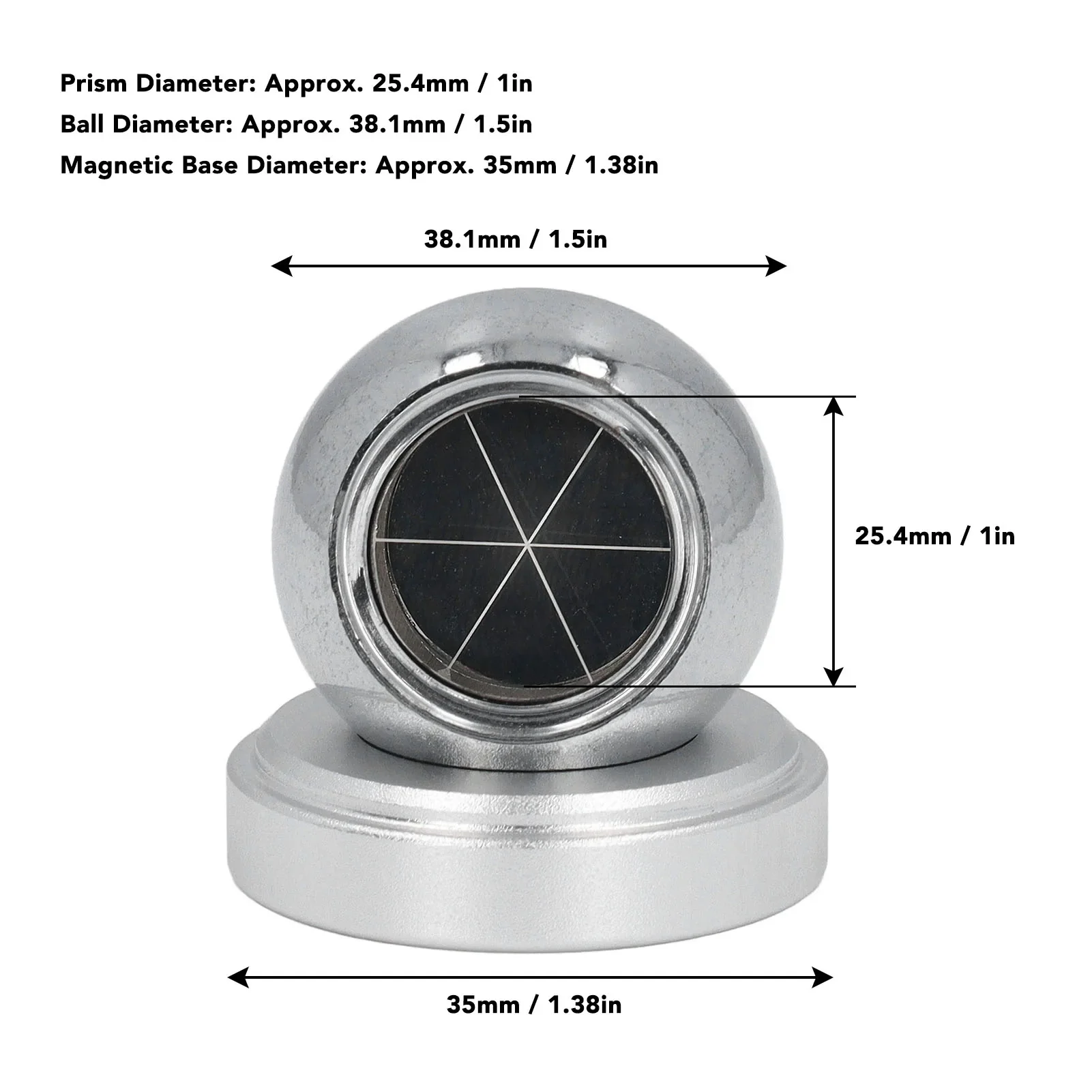 Total Station Prism K9 Glass Total Station Sphere Prism Compact High Accuracy for High Speed Rail Shipbuilding Measurements