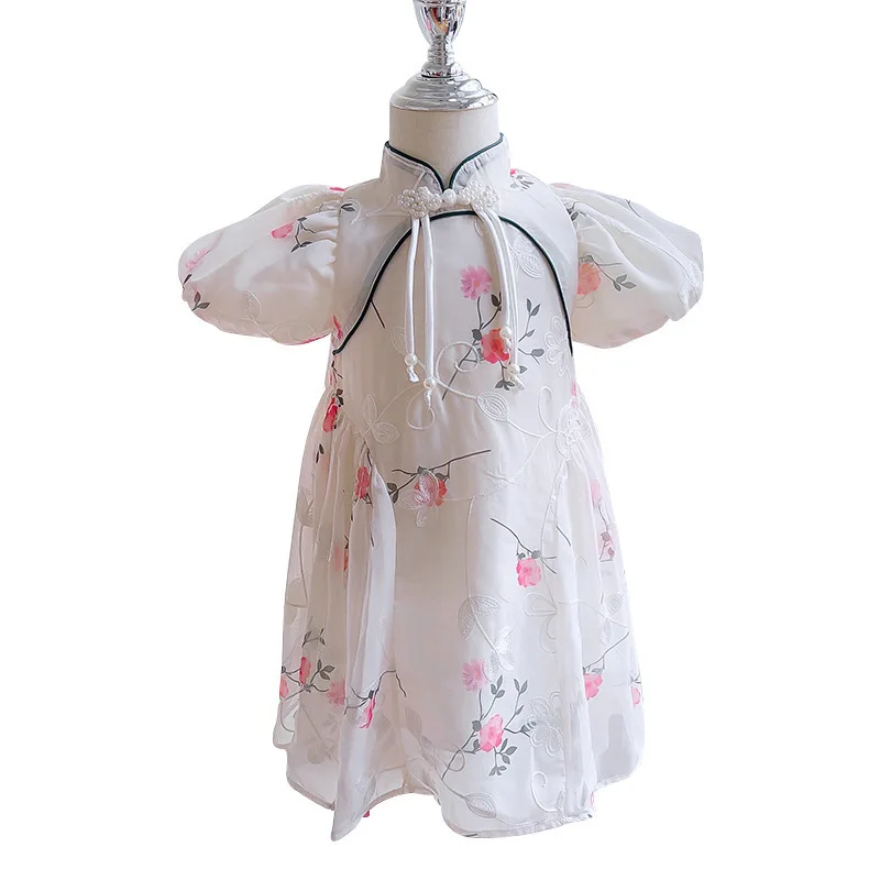 Children's Clothing Girls' Dress2024Summer New Children's Princess Dress Baby Summer Dress Children's Cheongsam Dress-WSNY