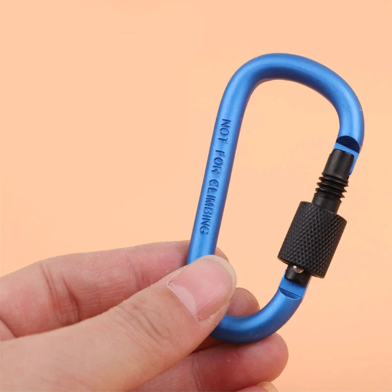 Random Color Aluminium Alloy Carabiners Camping Safety Buckles Outdoor Sports Bottles Backpack Keychain Button Hiking Hooks #8