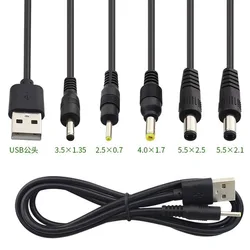 Connecteur de câble d'alimentation USB type A mâle vers DC, 0.5mm, 3.5mm, 1.35mm, 4.0mm, 1.7mm, 5.5mm, 2.1mm, 5.5mm, 2.5mm, mm, 2m, 5V