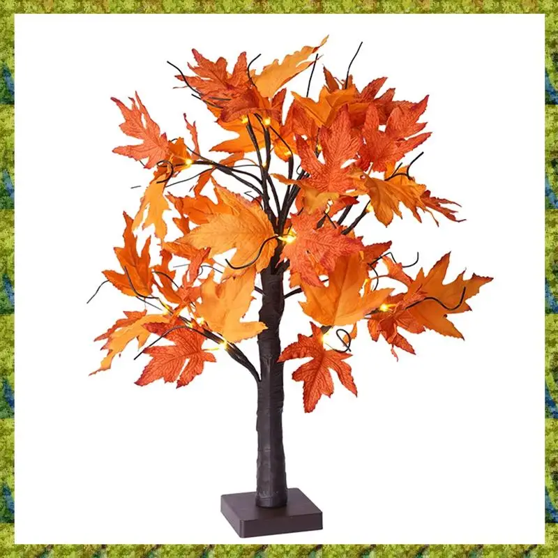 

Maple Leaf Tree Lights With 24 Leds 60Cm Light Tree + Autumn Leaves Decoration For Table Autumn