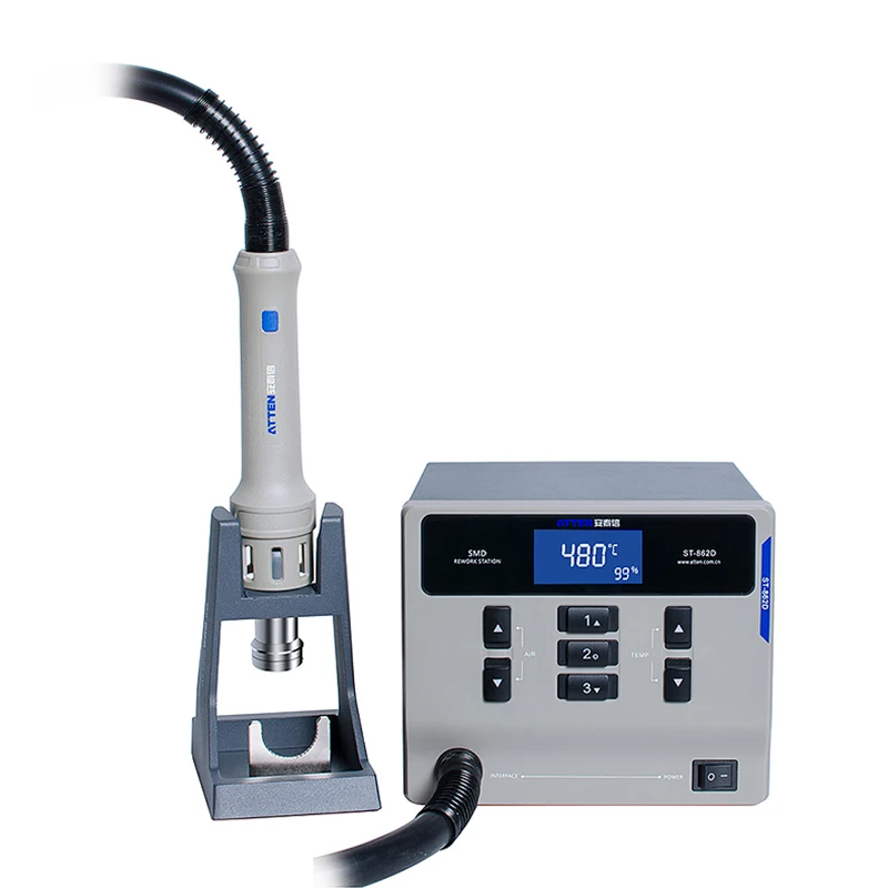 ATTEN St-862D 1000W Hot Air  Digital Display BGA Rework Station Automatic Sleep Mobile Phone Repair Desoldering Station