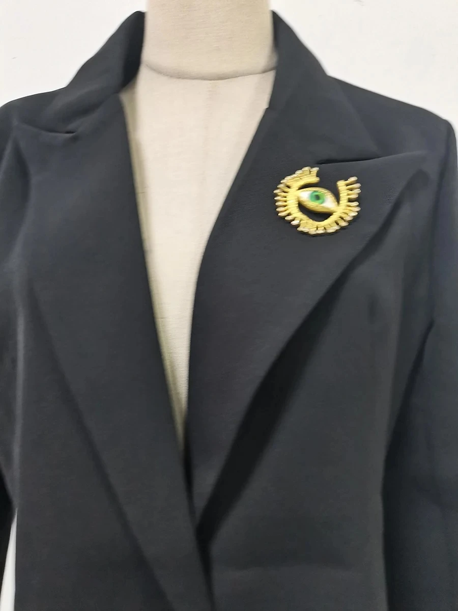 TWOTWINSTYLE سترات فاخرة فضفاضة متينة للنساء مع طية صدر السترة وأكمام طويلة وزر مقسم للخريف سترات نسائية جديدة KJA549940