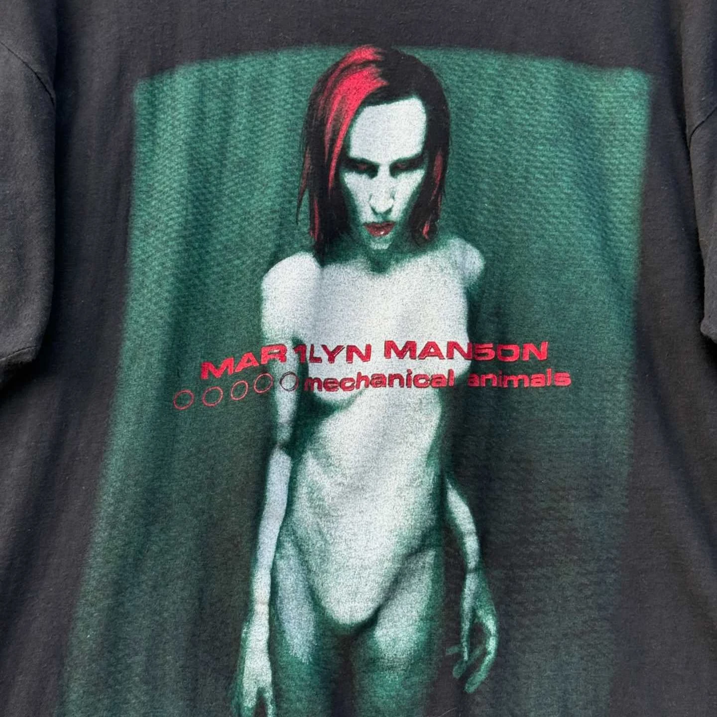 Vintage Marilyn Manson Mechanical Animals Album Cover Band Graphic Tee Cotton Mens Womens T-Shirt Summer Streetwear