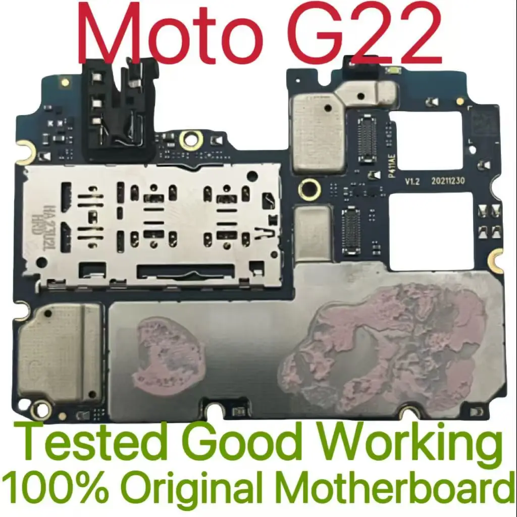 Global Version Original Unlocked Motherboard for Moto G22 Tested Circuit Plate Main Logic Board for Moto G22