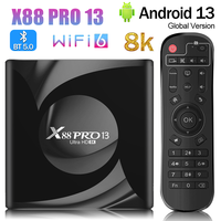 X88 Pro 13 Ultra HD 8K TV Box Android 13.0 RK3528 4GB 32GB/64GB Wifi6 BT5.0 2.4G&5G Wifi Media Player Smart Set Top Box 2GB16GB